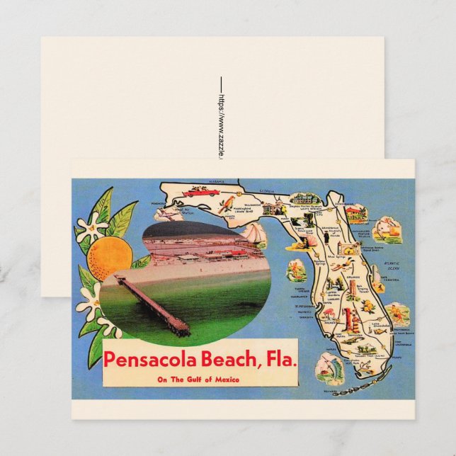 Pensacola Beach FL Postcard (Front/Back)
