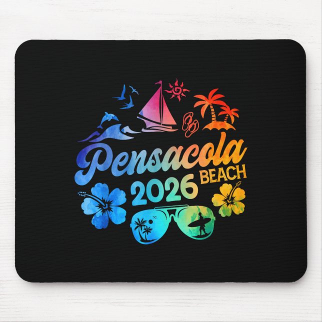 Pensacola Beach Florida 2026 Vacation Tie Dye Summ Mouse Mat (Front)