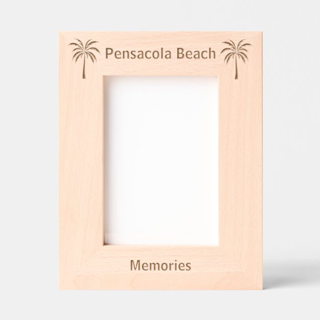 Pensacola Beach Florida Laser Engraved frame (Front)