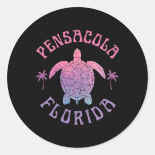 Pensacola Beach Florida Sea Turtle Summer Vacation Classic Round Sticker