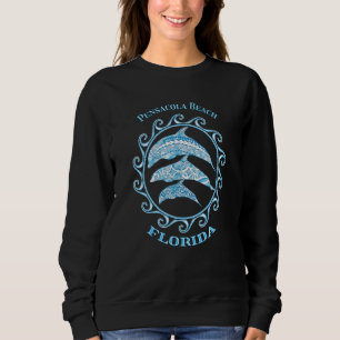 Pensacola Beach Florida Tribal Dolphins Ocean Anim Sweatshirt