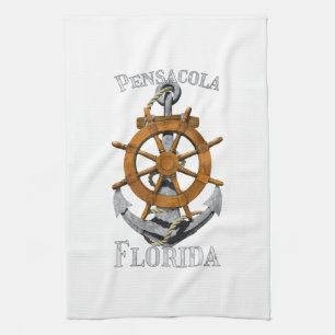 Pensacola Beach Florida Vacation Nautical Anchor S Tea Towel