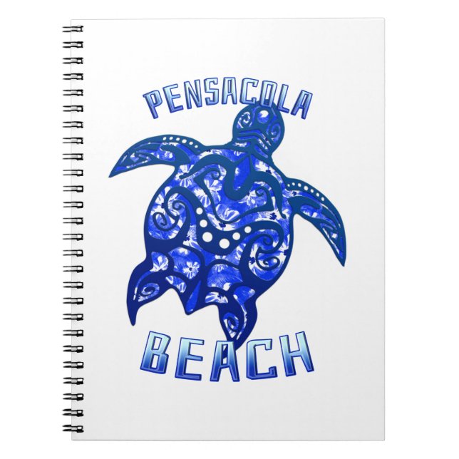 Pensacola Beach Florida Vacation Tribal Turtle Notebook (Front)