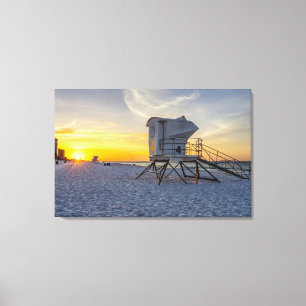 Pensacola Beach Lifeguard Station Sunrise Canvas Print