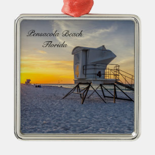 Pensacola Beach Lifeguard Station Sunrise Ornament