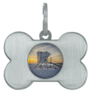 Pensacola Beach Lifeguard Station Sunrise Pet Tag