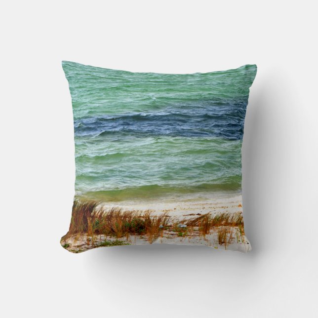 Pensacola Beach pillow coastal summer art (Front)