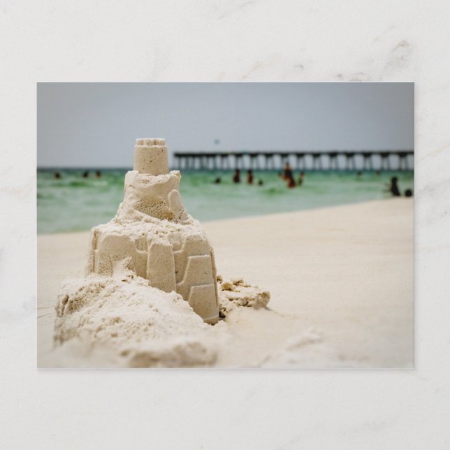 Pensacola Beach Sandcastle Postcard (Front)