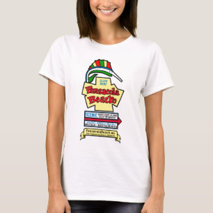 Pensacola Beach Sign Ladies Fitted T-Shirt