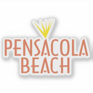 Pensacola Beach Typographic design with sun motif