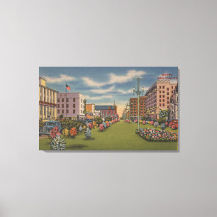 Pensacola, FL - South View of Palafox Canvas Print