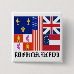 Pensacola Flag 15 Cm Square Badge