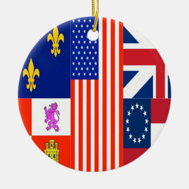 Pensacola Flag Ceramic Tree Decoration (Front)