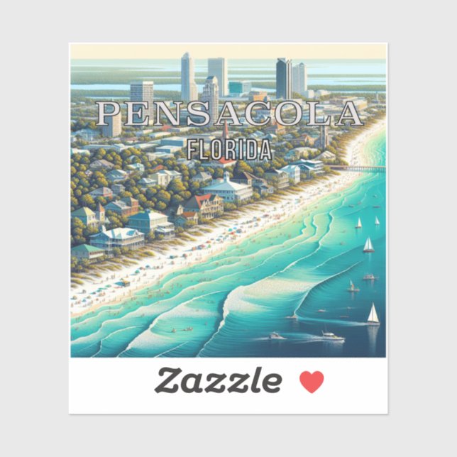 Pensacola Florida 3 Inch Vinyl Sticker (Sheet)
