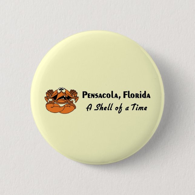 Pensacola Florida Crab 6 Cm Round Badge (Front)