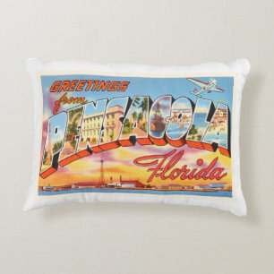 Pensacola Florida FL Old Vintage Travel Souvenir Decorative Cushion