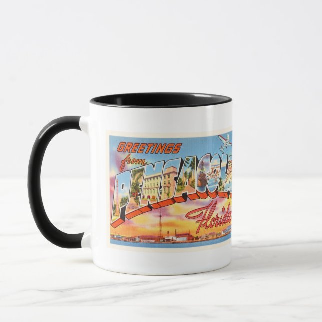 Pensacola Florida FL Old Vintage Travel Souvenir Mug (Left)