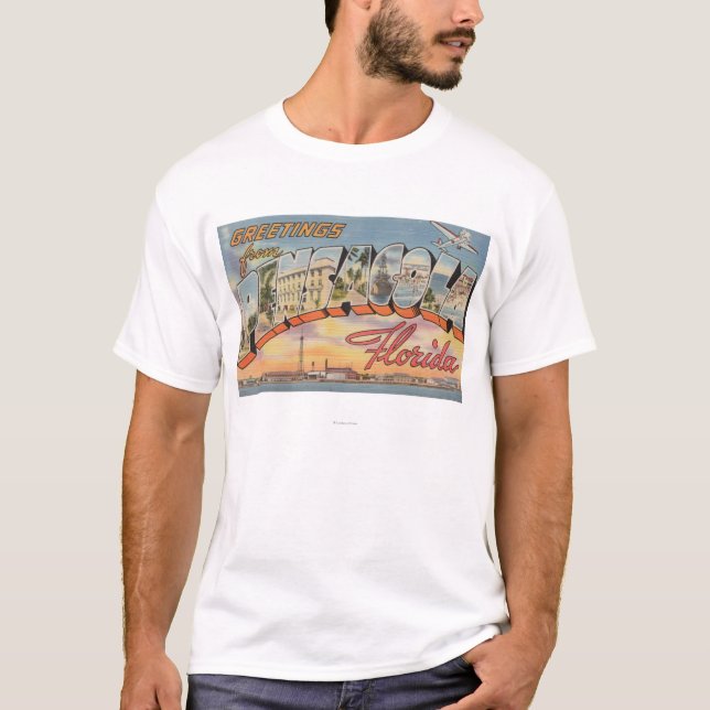 Pensacola, Florida - Large Letter Scenes 2 T-Shirt (Front)