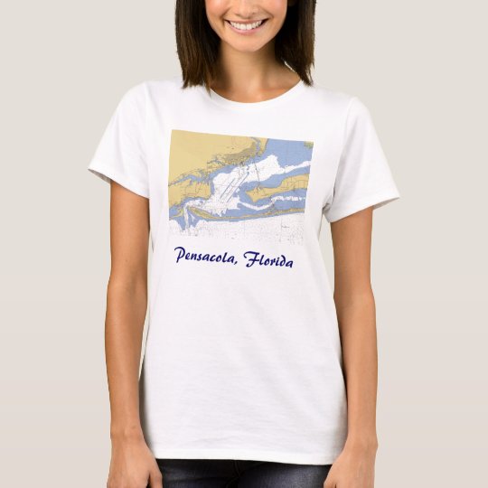 Pensacola, Florida Nautical harbour chart T-shirt