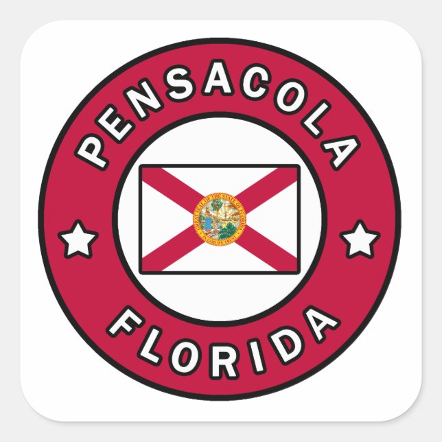 Pensacola Florida Square Sticker (Front)