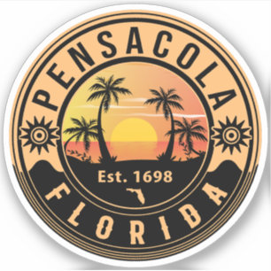 Pensacola Florida tropical Retro Sunset Souvenirs