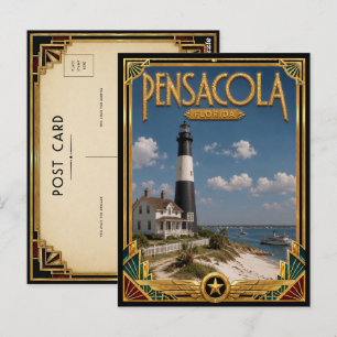 Pensacola Florida Vintage Art Deco Golden Age Postcard