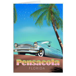 Pensacola, florida vintage style travel poster