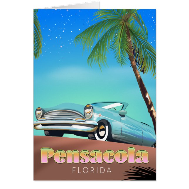 Pensacola, florida vintage style travel poster (Front)