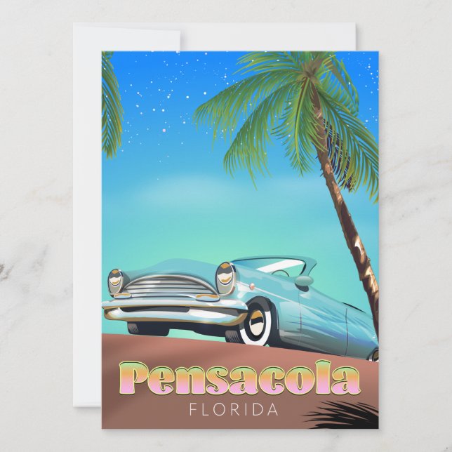 Pensacola, florida vintage style travel poster (Front)