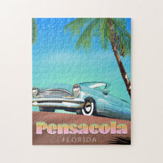 Pensacola, florida vintage style travel poster jigsaw puzzle