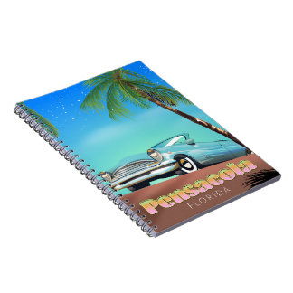 Pensacola, florida vintage style travel poster notebook