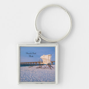 Pensacola Morning Lifeguard Stand And Pier  Key Ring