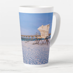 Pensacola Morning Lifeguard Stand And Pier Latte Mug