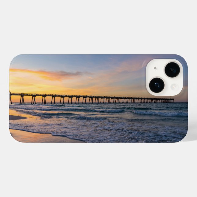 Pensacola Pier Shoreline Sunrise iPhone Case (Back (Horizontal))