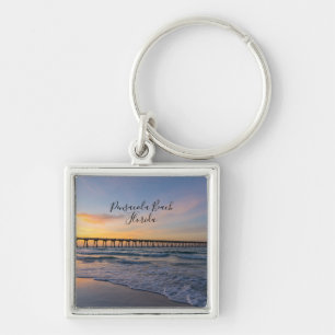 Pensacola Pier Shoreline Sunrise Keychain Souvenir