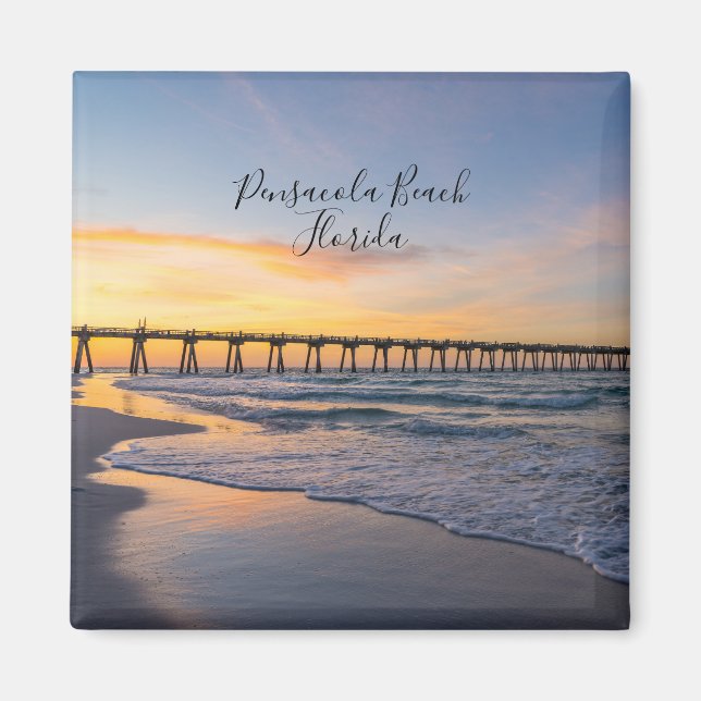 Pensacola Pier Shoreline Sunrise Magnet (Front)