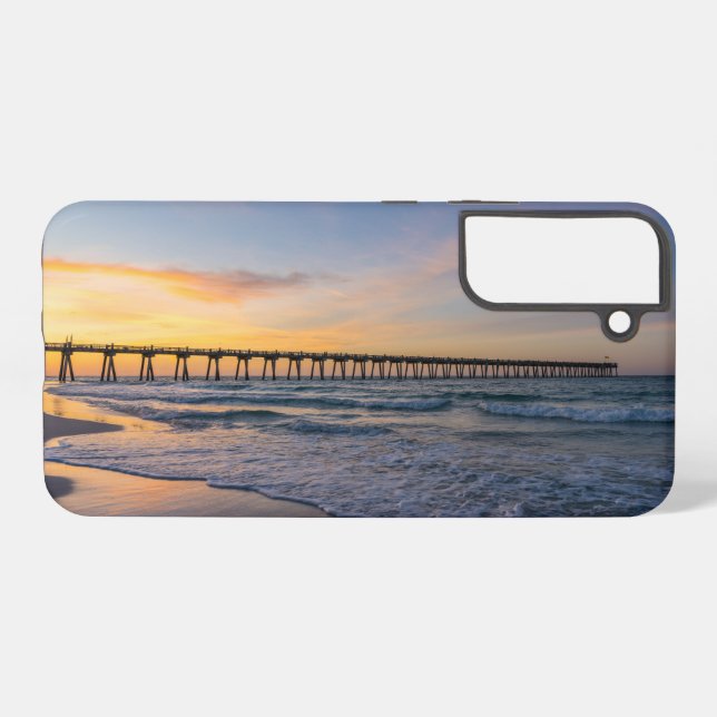Pensacola Pier Shoreline Sunrise Samsung Case (Back Horizontal)