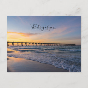 Pensacola Pier Shoreline Sunrise Thinking Of You Postcard