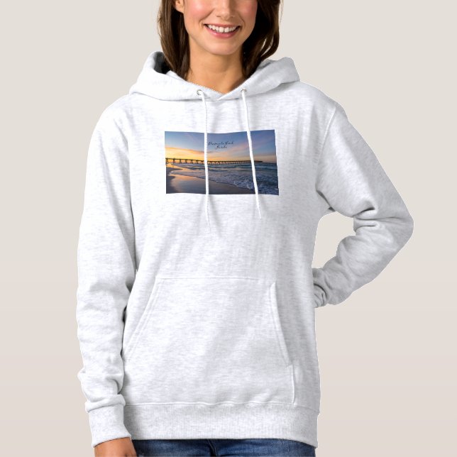 Pensacola Pier Shoreline Sunrise Women's Hoodie (Front)