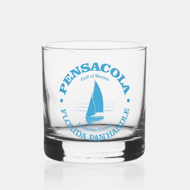 Pensacola (sailboat) whiskey glass (Front)