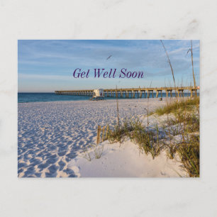 Pensacola Sand Dune Pier Morning Get Well Postcard