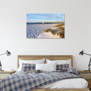 Pensacola Sand Dunes Pier Morning Canvas Print