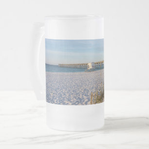 Pensacola Sand Dunes Pier Morning Frosted Beer Mug