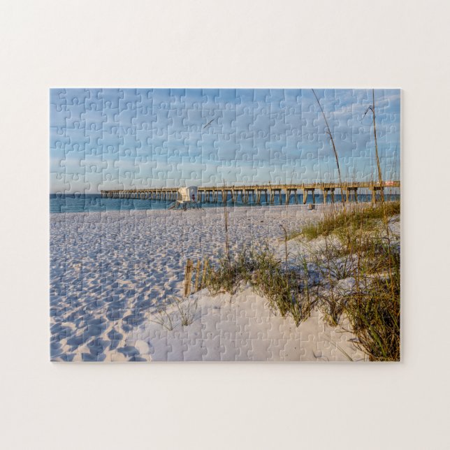 Pensacola Sand Dunes Pier Morning Jigsaw Puzzle (Horizontal)