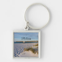 Pensacola Sand Dunes Pier Morning Keychain