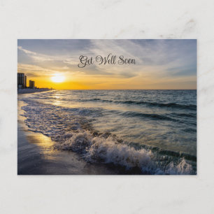 Pensacola Splashing Wave Sunrise Get Well Postcard