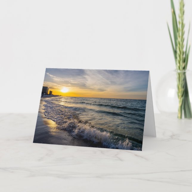Pensacola Splashing Waves Sunrise Greeting Card (Front)