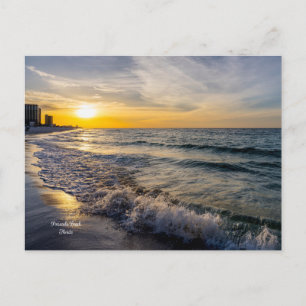 Pensacola Splashing Waves Sunrise Postcard