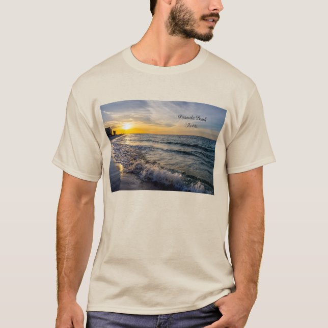Pensacola Splashing Waves Sunrise T-Shirt (Front)