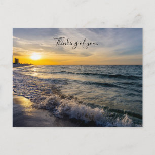 Pensacola Splashing Waves Sunrise Thinking Of You Postcard